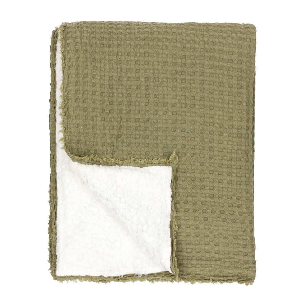 Yard Ronan Sherpa Moss Green Throw